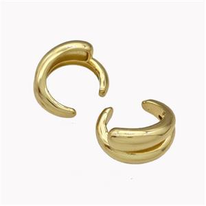 Copper Clip Earrings Gold Plated, approx 8mm, 14mm dia [FN42591]