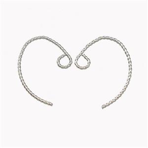Copper Hook Earrings Platinum Plated, approx 15-20mm [FN42605]