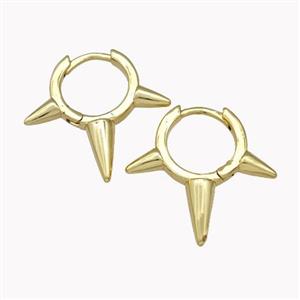 Copper Spike Hoop Earrings Piercing Septum Gold Plated, approx 23-25mm, 15mm dia [FN42638]