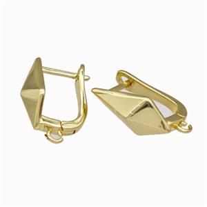 Copper Latchback Earrings With Loop Gold Plated, approx 8-16mm, 12-16mm [FN42653]