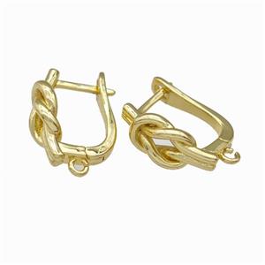Copper Latchback Earrings With Loop Gold Plated, approx 7mm, 12-16mm [FN42655]