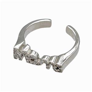 Copper Rings Pave Zirconia Platinum Plated, approx 5-19mm, 18mm dia [FN42688]