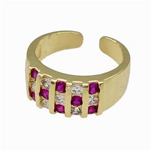 Copper Rings Pave Zirconia Gold Plated, approx 8mm, 18mm dia [FN42699]