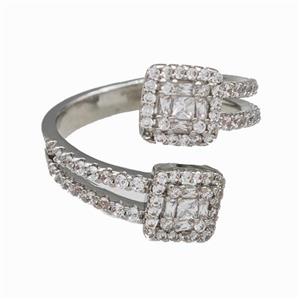 Copper Rings Pave Zirconia Platinum Plated, approx 7.5mm, 18mm dia [FN42703]