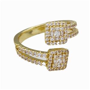 Copper Rings Pave Zirconia Gold Plated, approx 7.5mm, 18mm dia [FN42704]