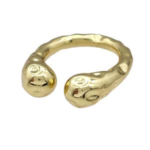 Copper Snake Rings Hammered Gold Plated, approx 4-8mm, 18mm dia [FN42758]