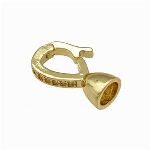 Copper Clasp Pave Zirconia Cordend Gold Plated, approx 8-16mm, 6mm hole [FN42797]