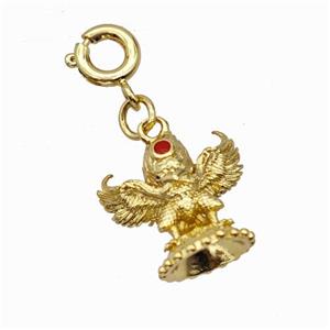 Copper Hawk Bird Pendant Gold Plated, approx 13.5mm, 6mm [FN42861]