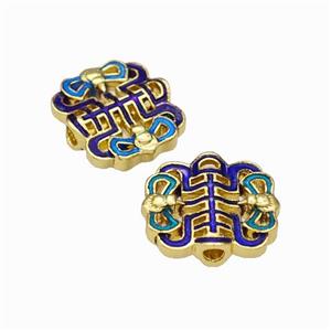 Copper Butterfly Beads Multicolor Painted Gold Plated, approx 13-15.5mm [FN42885]