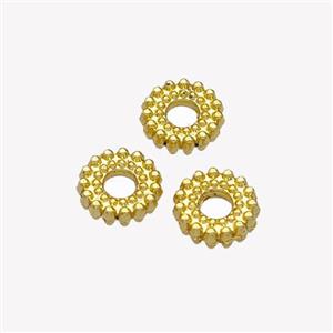 Copper Heishi Spacer Beads Large Hole Gold Plated, approx 6mm, 2mm hole [FN42895]