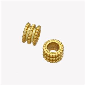 Copper Tube Beads Large Hole Gold Plated, approx 6mm, 3mm hole [FN42897]