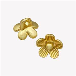 Copper Flower Pendant Gold Plated, approx 10mm [FN42898]