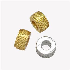 Copper Rondelle Beads Reander Large Hole Mixed, approx 6.5mm, 3mm hole [FN42904]