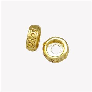 Copper Rondelle Beads Reander Large Hole Gold Plated, approx 6mm [FN42905]