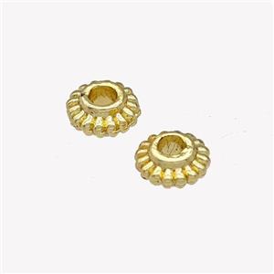 Copper Daisy Spacer Beads Large Hole Gold Plated, approx 6mm, 2mm hole [FN42907]