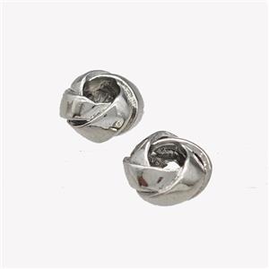 Copper Rondelle Beads Large Hole Platinum Plated, approx 8mm, 4mm hole [FN42911]