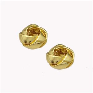 Copper Rondelle Beads Large Hole Gold Plated, approx 8mm, 4mm hole [FN42912]