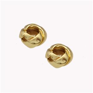 Copper Rondelle Beads Large Hole Gold Plated, approx 8mm, 4mm hole [FN42913]