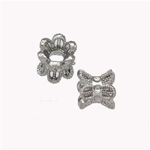 Copper Bead Caps Large Hole Platinum Plated, approx 6.5mm, 2mm hole [FN42915]
