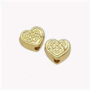 Copper Heart Beads Meander Gold Plated, approx 7.5mm [FN42919]