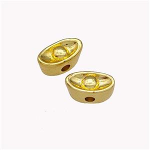 Copper Yuanbao Beads Gold Plated, approx 4-9mm [FN42923]