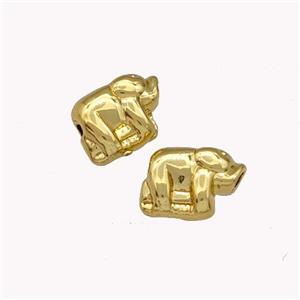 Copper Elephant Beads Gold Plated, approx 6.5-8mm [FN42925]