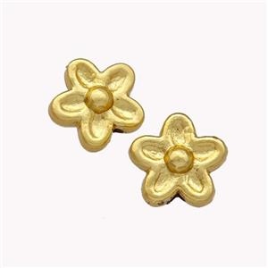 Copper Flower Beads Gold Plated, approx 10mm [FN42927]