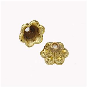 Copper BeadCaps Gold Plated, approx 10mm [FN42929]