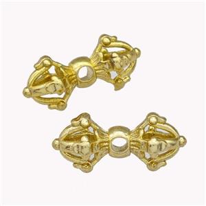Copper Vajra Pestle Beads Gold Plated, approx 9-20mm, 2.5mm hole [FN42930]