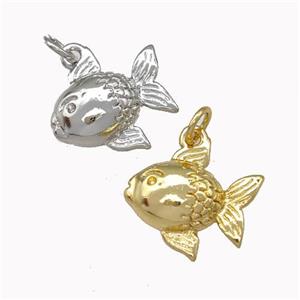 Copper Fish Pendant Mixed, approx 15mm [FN43092]
