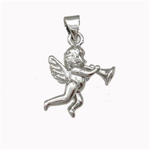 Copper Angel Pendant Platinum Plated, approx 13-16mm [FN43093]