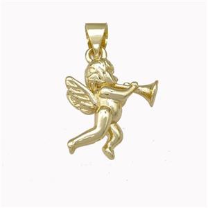Copper Angel Pendant Gold Plated, approx 13-16mm [FN43094]