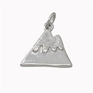 Mountain Charms Copper Pendant Platinum Plated, approx 12-15mm [FN43112]