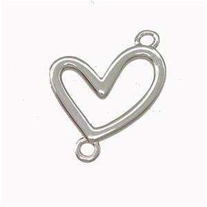 Copper Heart Connector Platinum Plated, approx 12-13mm [FN43166]
