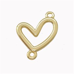 Copper Heart Connector Gold Plated, approx 12-13mm [FN43167]