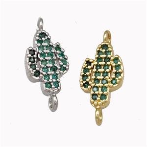 Copper Cactus Connector Pave Zirconia Mixed, approx 8-13mm [FN43206]