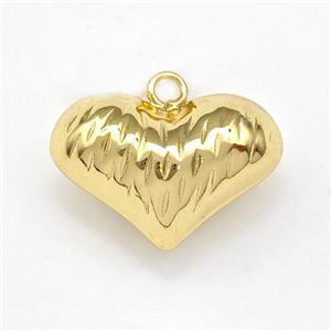 Copper Heart Pendant Hollow Gold Plated, approx 14-20mm [FN43326]