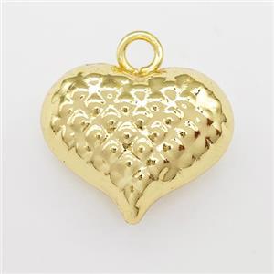 Copper Heart Pendant Hollow Gold Plated, approx 17-20mm [FN43328]