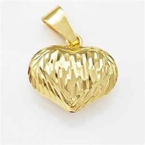 Copper Heart Pendant Hollow Gold Plated, approx 16-20mm [FN43330]