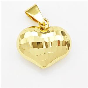 Copper Heart Pendant Hollow Gold Plated, approx 16-20mm [FN43332]