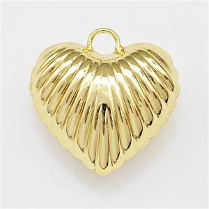 Copper Heart Pendant Hollow Gold Plated, approx 18-20mm [FN43334]