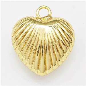 Copper Heart Pendant Hollow Gold Plated, approx 21mm [FN43336]