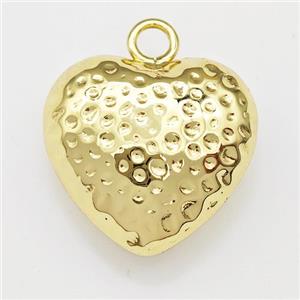 Copper Heart Pendant Hollow Gold Plated, approx 21mm [FN43338]
