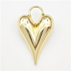 Copper Heart Pendant Hollow Gold Plated, approx 20-28mm [FN43342-S]