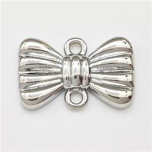 Copper Bow Connector Platinum Plated, approx 13-20mm [FN43345]