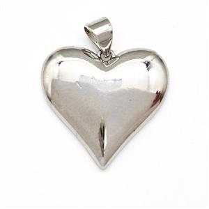Copper Heart Pendant Platinum Plated, approx 19-20mm [FN43421]