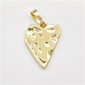 Copper Heart Pendant Hammered Gold Plated, approx 13-17mm [FN43453]