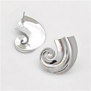 Copper Spiral Stud Earring Platinum Plated, approx 22-30mm [FN43596]
