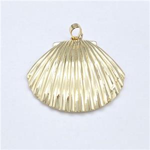 Copper Scallop Shell Pendant Gold Plated, approx 28-33mm [FN43607]