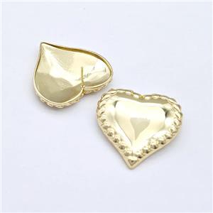 Copper Heart Stud Earrings Gold Plated, approx 30mm [FN43611]